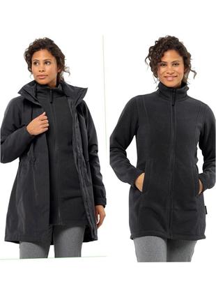 Куртка демісезонна з капюшоном жіноча jack wolfskin 3в 1  м-л оригінал