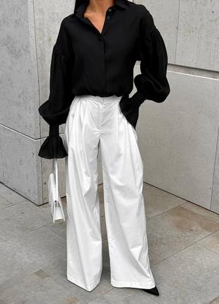 7 кольорів! жіноча сорочка, блуза з широкими рукавами, з манжетом, прозора рубашка, легка, без принту, вільна, з органзи, напівпрозора, класична