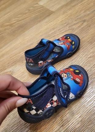Тапочки текстильные viggami тапочки в садик/для дома и прогулок, машинки