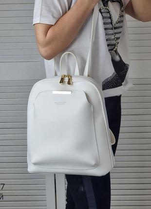Жіночий шикарний та якісний рюкзак сумка для дівчат білий2 фото