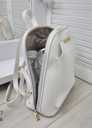 Жіночий шикарний та якісний рюкзак сумка для дівчат білий9 фото
