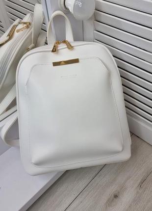 Женский шикарный и качественный рюкзак сумка для девушек белый6 фото
