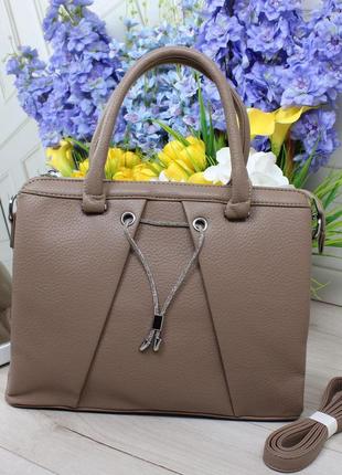 Женская стильная и качественная сумка из эко кожи мокко а4