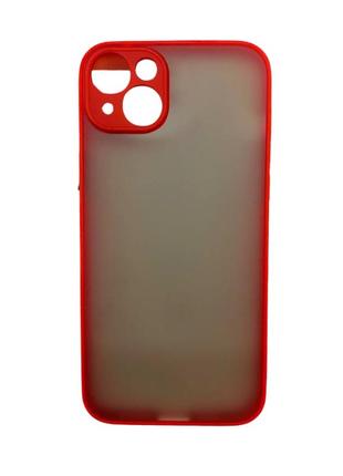 Матовий комбінований чохол з полікарбонату та тпу k-and-t для apple iphone 15 plus  red