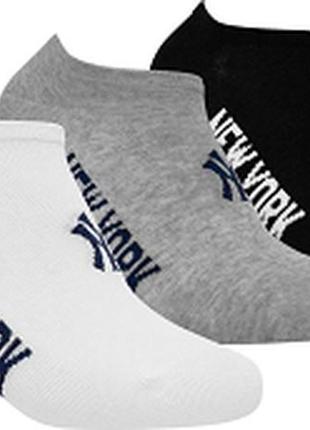 Шкарпетки new york yankees 3 pk sneaker чорний, білий, сірий уні 39-42