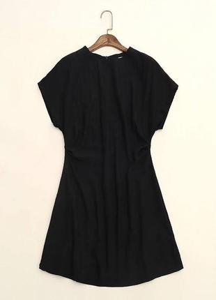 Платье h&m бежевое черное с принтом в полоску5 фото