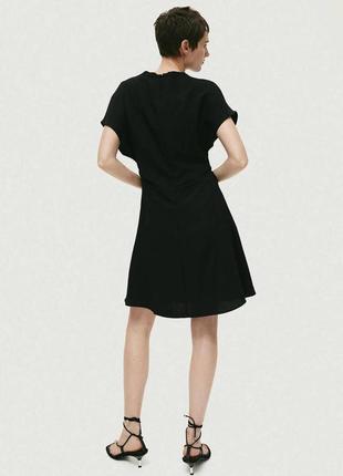 Платье h&m бежевое черное с принтом в полоску4 фото