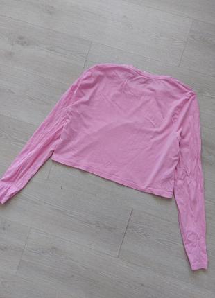 Розовый укороченный лонгслив, размер м4 фото