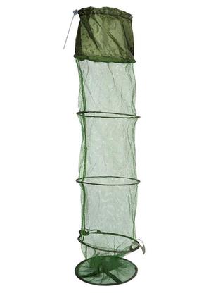 Садок рибальський leo 26955 140 см дрібна сітка d=30 см, ячейка 3мм, пастка для риби