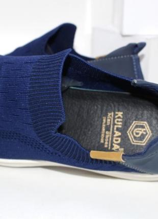 Синие текстильные кроссовки5 фото