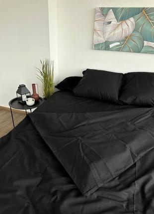 Евро комплект постельного белья 100% хлопок black 200х2203 фото
