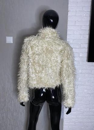 Вкорочена блискуча шуба з еко-хутра шубка з люрексом million, s-m