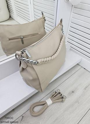 Женская стильная и качественная сумка из эко кожи св.мокко4 фото