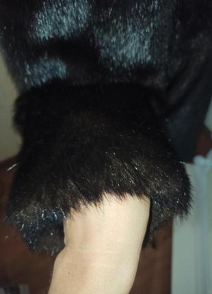 Шикарна норкова шуба екохутра штучна має вигляд натуральної з капюшоном7 фото