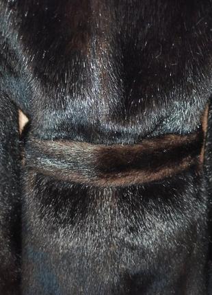 Шикарна норкова шуба екохутра штучна має вигляд натуральної з капюшоном4 фото