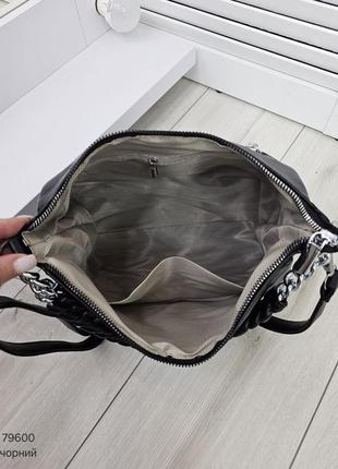 Женская стильная и качественная сумка из эко кожи серый10 фото