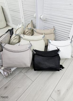 Женская стильная и качественная сумка из эко кожи серый9 фото