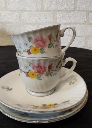 Кавовий набір, сервіз на 4 персони. порцеляна ссер