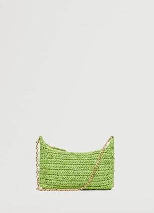 Сумка, сумка плетеная, сумка с рафии плетеная летний плетеная сумочка на цепочке на плечо3 фото
