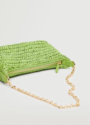 Сумка, сумка плетеная, сумка с рафии плетеная летний плетеная сумочка на цепочке на плечо5 фото