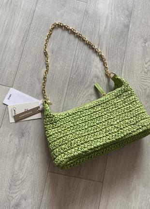 Сумка, сумка плетеная, сумка с рафии плетеная летний плетеная сумочка на цепочке на плечо6 фото