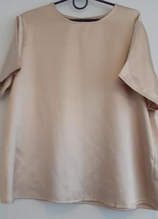 Блуза топ с атласным блеском кор. рук. размер 165 фото