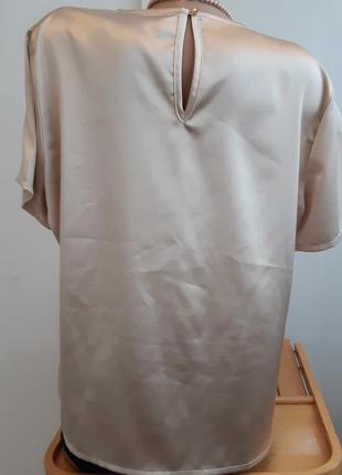 Блуза топ с атласным блеском кор. рук. размер 164 фото