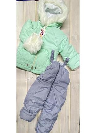 Конверт комбинезон 3в1 зима овчина ментол 56-92 см