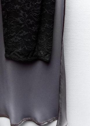 Атласная юбка с кружевными лосинами zara4 фото