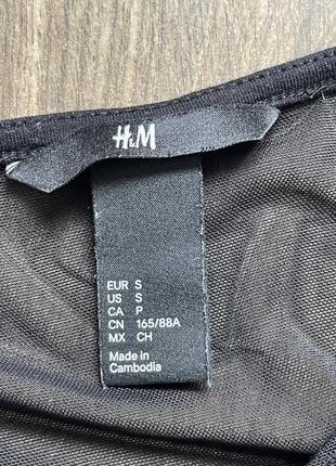 Черная футболка с кружевом с сеточкой h&amp;am блуза s8 фото