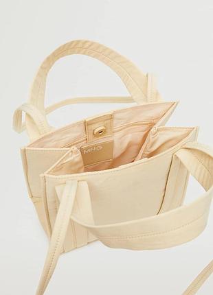 Маленький шопер, шопер mango маленький нейлон, сумка тканевая с лого mango оригинал