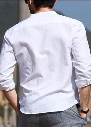 Шикарная летняя белая мужская рубашка 2xl2 фото