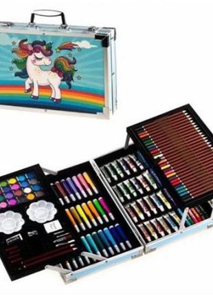 Детские наборы творчества единорог 145 предметов, чемоданы для рисования, набор для...