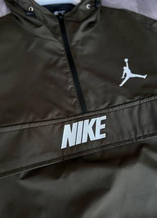 Мужской анорак nike хаки весенний осенний ветровка найк демисезонная (b)6 фото