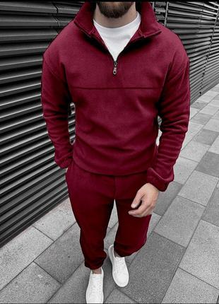 Костюм плюш бордо s