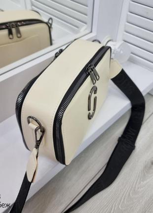 Женская качественная сумка, стильный клатч из эко кожи св.беж6 фото