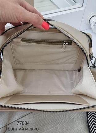 Женская качественная сумка, стильный клатч из эко кожи св.мокко10 фото