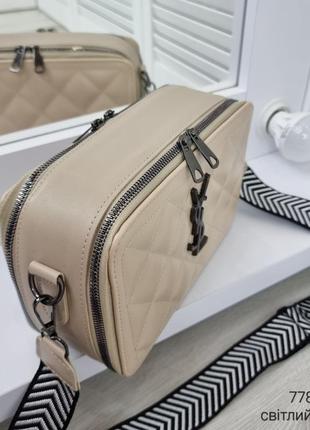 Женская качественная сумка, стильный клатч из эко кожи св.мокко6 фото