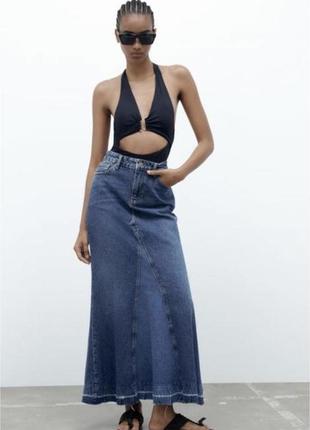 Джинсова юбка zara m