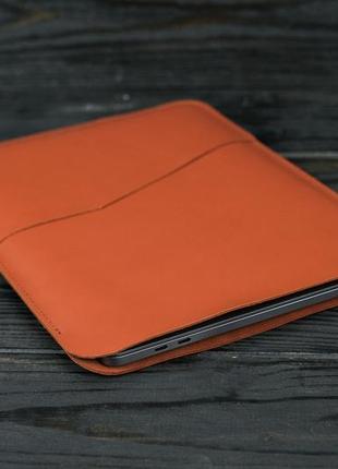 Кожаный чехол для macbook дизайн №30, натуральная кожа grand, цвет коричневый оттенок коньяк