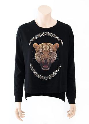 Свитшот с камнями и тигром h&m 38/m
