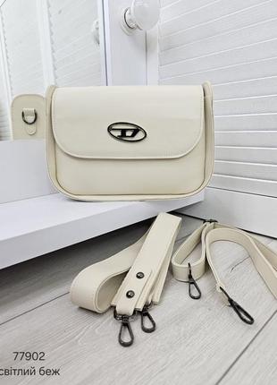 Женская стильная и качественная сумка из эко кожи св.беж5 фото