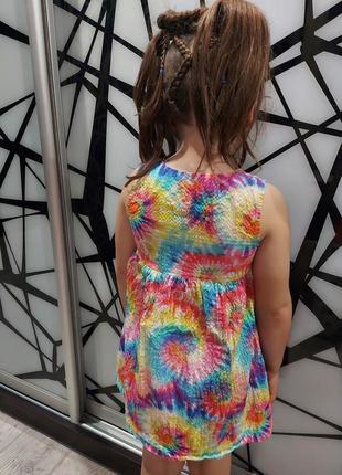 Муслиновое летнее платье радужный калейдоскоп от next 5-6 лет9 фото