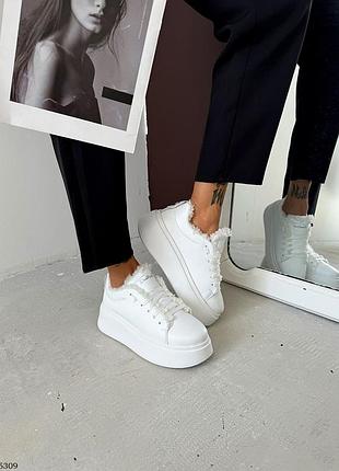 Легкі теплі та зручні жіночі зимові шкіряні кросівки на платформі, зимові кросівки з...