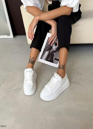 Легкі теплі та зручні жіночі зимові шкіряні кросівки на платформі, зимові кросівки з...