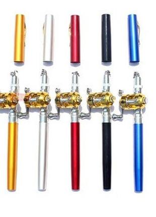 Удочка складная с катушкой и леской, телескопическая, fishing rod in pen case, блесной, удочка ручка2 фото
