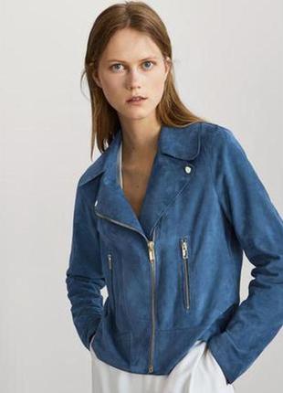 Замшева куртка косуха massimo dutti