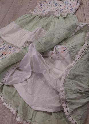 Шикарное цветочное платье, сарафон miss из комбинированой ткани и многоярусной юбкой 7-10 лет7 фото