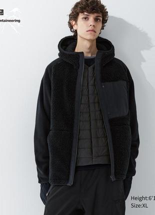 Хутряна куртка з капюшоном uniqlo