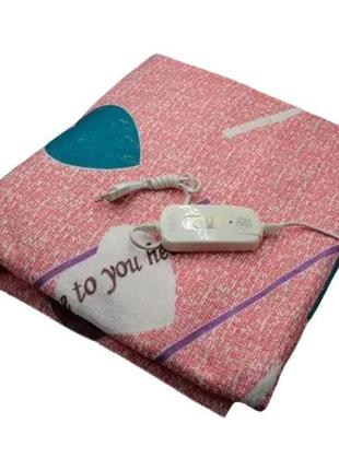Электропростынь электрическая простынь с подогревом electric blanket 170х150см сердечка